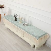 布艺蕾丝客厅电视柜桌布盖巾欧式长方形盖布鞋柜防尘罩万能盖巾|绿如意 45*130*15