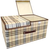 双盖双格衣服化妆品收纳箱可折叠桌面杂物储物箱内衣内裤袜收纳盒