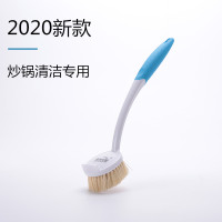 墨西哥剑麻刷锅神器洗锅刷子天然锅刷不沾油加长柄清洁刷厨房家用|蓝色1支装炒锅专用