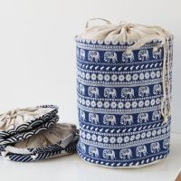 ins家用布艺折叠简约棉麻收纳桶玩具衣服整理脏衣篓篮子手提箱子