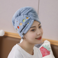 加厚干发帽女吸水速干包头洗头擦头发毛巾神器浴帽可爱干发巾|秋冬加厚款星球蓝色重160克送毛巾