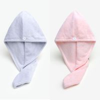 刺绣干发帽吸水速干不掉毛女洗头擦头发毛巾洗头神器|水蓝+浅粉 8254纯色