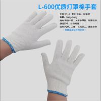 劳保手套加厚劳保耐磨建筑工地工作劳动防护白棉线手套一次性|L-600优质灯罩棉手套 60双[实惠装].