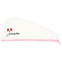 韩式新款干发帽吸水速干网红速干帽女可爱浴帽加厚不掉毛|粉边【笑脸】 1条装