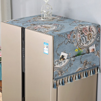 冰箱防尘罩北欧单双开门防水防油冰箱垫子盖布收纳袋式简约|雅慕-青 60*140(单开门冰箱/洗衣机通用)