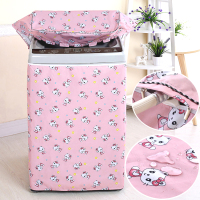 通用洗衣机罩波轮全自动上开滚筒防水防晒洗衣机套加|粉底KK猫(加厚耐用8年) A款M号上开盖6.2-7.0公斤