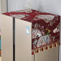 冰箱防尘罩北欧单双开门防水防油冰箱垫子盖布收纳袋式简约|雅慕-红 60*140(单开门冰箱/洗衣机通用)