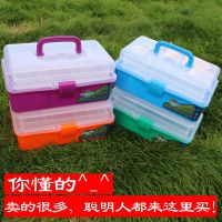 加厚美甲工具箱收纳箱中小学生美术国画两三层折叠大中小号文具盒