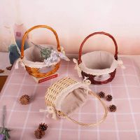 篮子收纳采摘野餐篮道具手提菜篮装饰品摆件儿童手提篮礼品篮