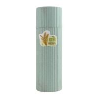 小麦秸秆牙具筒 创意牙刷牙膏筒 旅行带盖牙具盒漱口杯洗漱杯|S6647G麦香条纹牙具筒-北欧绿