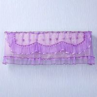 空调罩挂机蕾丝防尘套田园布艺月子挡风1.5p空调套子|[开机不取]纱边-紫 [1.5-2p通用]94厘米以内