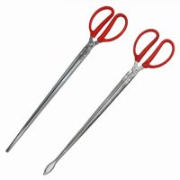 加长垃圾夹子不锈钢黄鳝夹赶海工具神器螃蟹钳子环卫工卫生钳家用|塑柄51.5cm直口+塑柄52cm弯