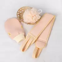 洗澡神器男女加厚搓澡巾搓背神器洗澡不求人强力去污洗澡巾沐浴球|搓澡条+搓澡块+浴花[粉色]