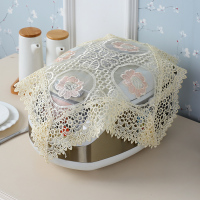 镂空蕾丝电饭煲盖巾微波炉床头柜咖啡机套防尘罩多用万能方巾盖布|米桔笑颜如花[纱绣款 125*125方