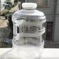 加厚食品级茶吧机装水桶塑料矿泉水壶家用圆形手提纯净水桶带龙头|白色15升+有孔盖+密封盖