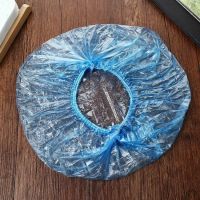 一次性浴帽女防水洗澡成人家用加厚帽子焗油染发厨房防油烟头套|44cm常规款-蓝色100只