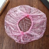 一次性浴帽女防水洗澡成人家用加厚帽子焗油染发厨房防油烟头套|44cm常规款-粉红100只