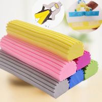 6个装对折胶棉拖把头替换吸水窄扣通用海绵拖布头吸附除尘墩布头|新款高密度（细纹颜色随机） 3个装