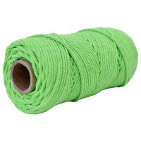 4mm彩色棉绳diy手工编织粗细棉线绳编织挂毯绳绳子捆绑绳装饰绳|4mm100米[草绿]
