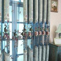 定制窗帘高档雪尼尔中式遮光客厅卧室成品提花绣花布成品落地窗纱