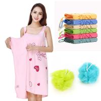 赠方巾和浴花浴巾可穿性感浴裙女成人吊带80*135