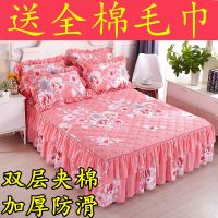 韩版夹棉床裙加厚仿棉床罩单件双层裙摆床裙单件套防滑席梦思套