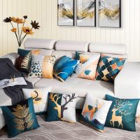 欧式风靠垫套奢华沙发抱枕简约现代客厅床头大靠背印花抱枕套含芯