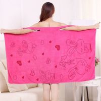 成人家用浴袍比纯棉柔软浴衣女裹胸速干浴裙