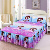 枕套一对席梦思床罩床裙三件套床套床裙床围裙席梦思保护套韩版