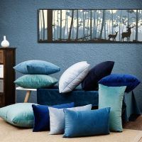 纯色简约现代荷兰绒靠枕床头靠背绒布客厅沙发大靠垫床上抱枕靠垫