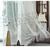 ins新中式水溶绣花窗帘窗纱成品卧室客厅半遮光简约北欧阳台飘窗