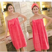 超吸水美容浴裙加厚大码浴袍蝴蝶结公主裙可穿浴裙抹胸百变浴巾女