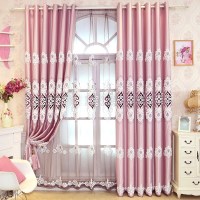 欧式客厅绣花全遮光窗帘成品奢华大气卧室落地窗帘防晒隔热飘窗帘