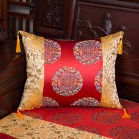 中式古典织锦缎客厅抱枕仿古圈椅腰靠枕床头靠背含芯红木沙发靠垫