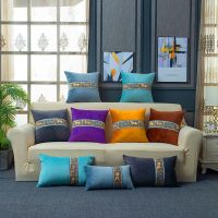 天鹅绒北欧纯色抱枕靠垫中式沙发腰靠枕床头靠背抱枕套不含芯含芯