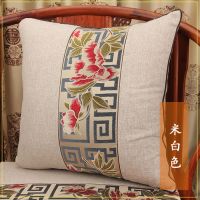 中式抱枕红木沙发靠垫套中国风高档麻料古典实木靠枕靠背腰枕含芯