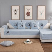 新品低价北欧沙发坐垫亚麻防滑简约现代四季全棉垫套罩全盖垫子