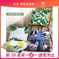 ins女生可爱沙发抱枕靠垫汽车靠背垫床头椅子靠垫腰垫绒布枕头套