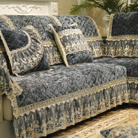 欧式四季布艺客厅加厚非全包万能毛绒防滑蕾丝沙发垫飘窗垫套罩巾