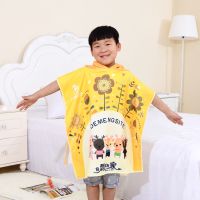 新款斗篷披风 超细纤维浴巾儿童连帽卡通可爱印花儿童浴巾
