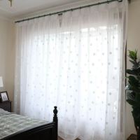 雪花纱帘 绣花白纱卧室飘窗阳台窗纱窗帘成品可定制