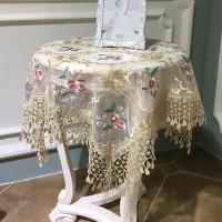 欧式蕾丝桌布茶几布家用冰箱洗衣机防尘盖布遮盖布床头柜罩盖布