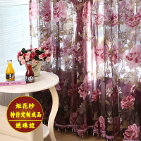 现代田园客厅卧室阳台高档成品烂花窗纱欧式遮光窗帘多规格可选