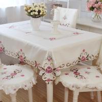 欧式布艺餐桌布椅套椅垫套装现代简约长方形座布椭圆田园茶几台布