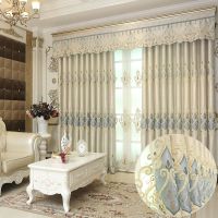 欧式高档奢华窗帘成品遮光帘别墅客厅卧室落地窗遮光绣花窗纱成品