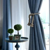 北欧风纯色棉麻遮光帘加厚窗帘布客厅卧室成品窗帘