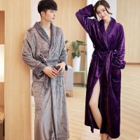 女法兰绒睡袍秋冬男士睡袍情侣睡袍女冬季加厚浴袍女士睡袍