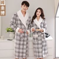 秋冬季加厚法兰绒情侣浴袍男女士加大加长款睡袍珊瑚绒胖mm家居服