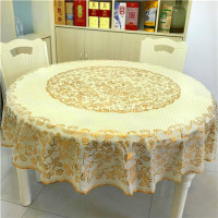 圆桌布防水防油免洗 塑料圆桌布 高档加厚pvc欧式烫金圆形餐桌布