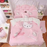 网红款公主风床裙四件套卡通绣花被套床单式可爱少女心床上用品